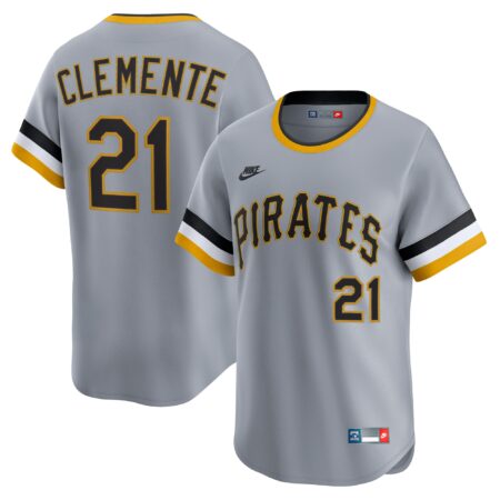 Roberto Clemente Pittsburgh Pirates Throwback Cooperstown Collection Limited Jersey - Gray