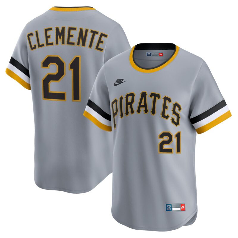 Roberto Clemente Pittsburgh Pirates Throwback Cooperstown Collection Limited Jersey - Gray