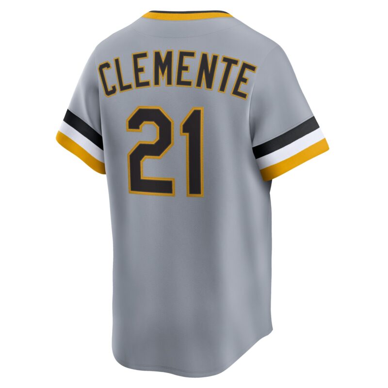 Roberto Clemente Pittsburgh Pirates Throwback Cooperstown Collection Limited Jersey - Gray - Image 3