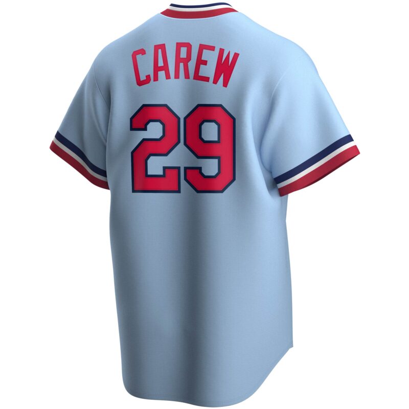 Rod Carew Minnesota Twins Road Cooperstown Collection Player Jersey - Light Blue - Image 3