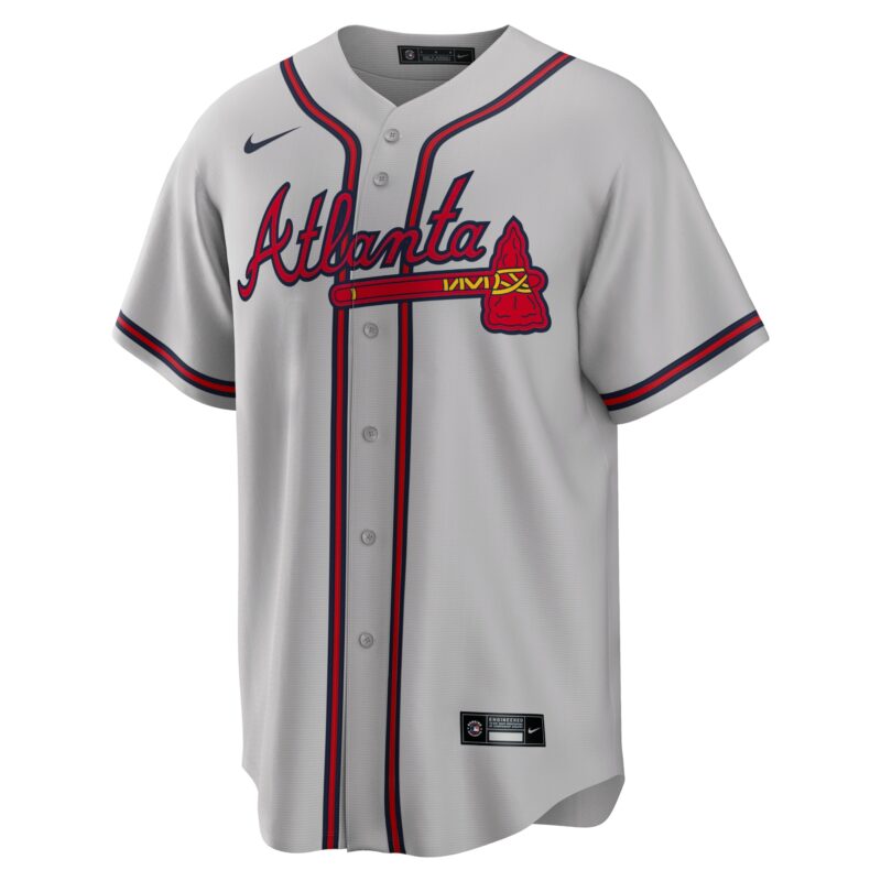Ronald Acuna Jr. Atlanta Braves Road Player Name Jersey - Gray - Image 2