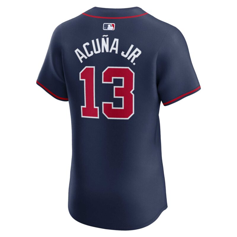 Ronald Acuña Jr. Atlanta Braves Alternate Elite Player Jersey - Navy - Image 3