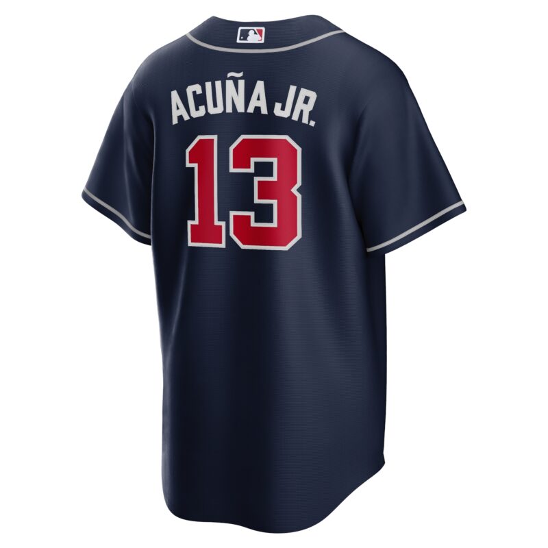 Ronald Acuna Jr. Atlanta Braves Alternate Player Name Jersey - Navy - Image 3