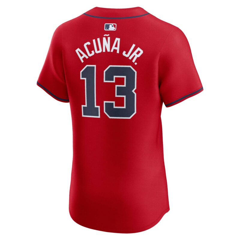 Ronald Acuña Jr. Atlanta Braves Alternate Elite Player Jersey - Red - Image 3