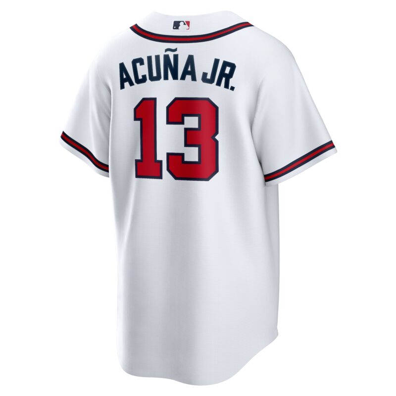Ronald Acuna Jr. Atlanta Braves Home Player Name Jersey - White - Image 3