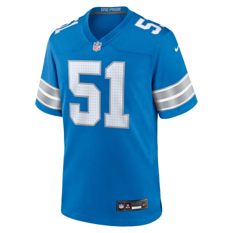 Roy Lopez Detroit Lions Team Game Jersey - Blue - Image 2