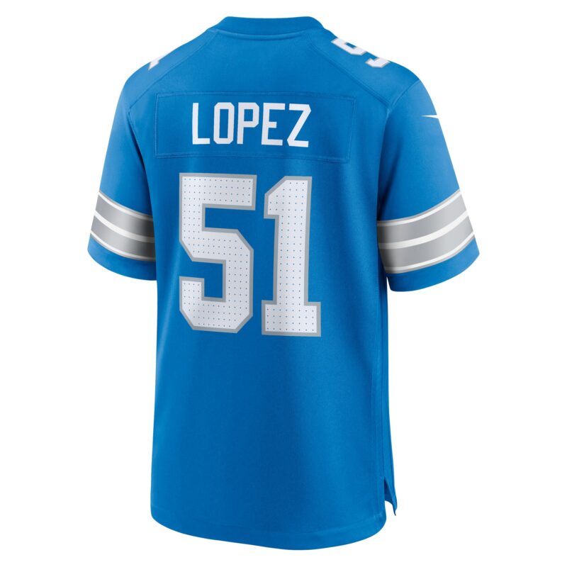 Roy Lopez Detroit Lions Team Game Jersey - Blue - Image 3