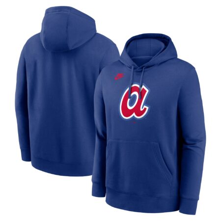 Atlanta Braves Cooperstown Collection Logo Club Pullover Hoodie - Royal