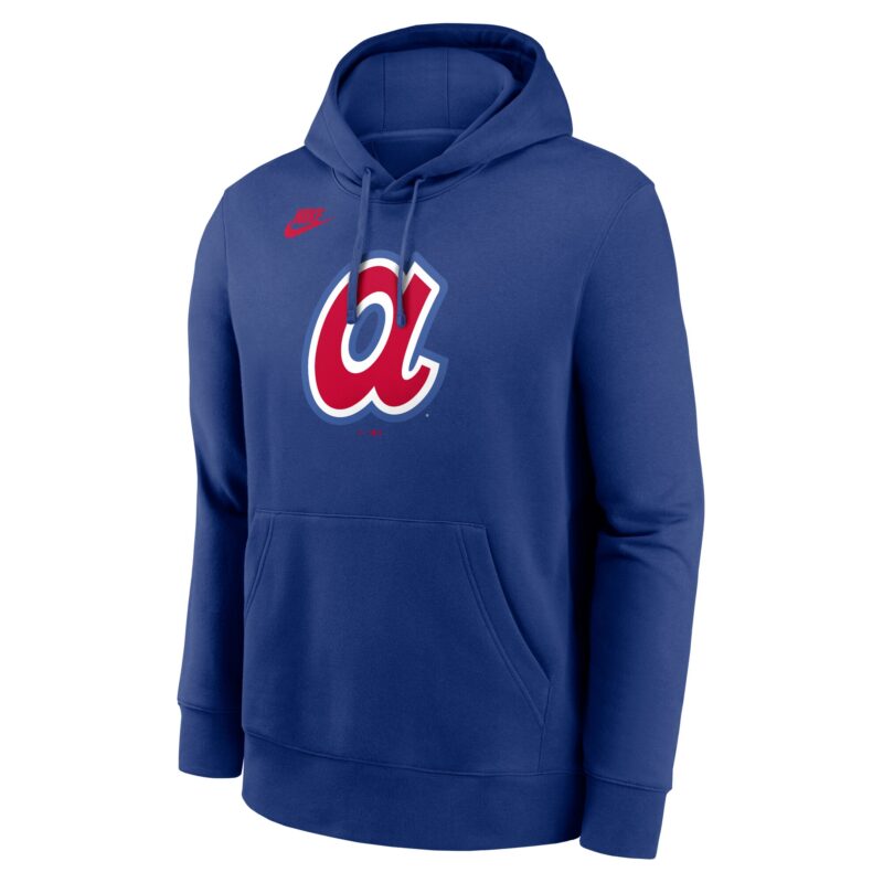 Atlanta Braves Cooperstown Collection Logo Club Pullover Hoodie - Royal - Image 2
