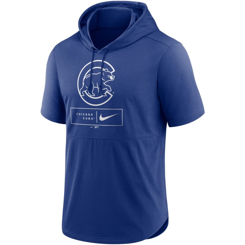 Chicago Cubs Lockup Performance Short Sleeve Lightweight Hooded Top - Royal - Image 2