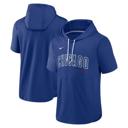 Chicago Cubs Springer Short Sleeve Team Pullover Hoodie - Royal