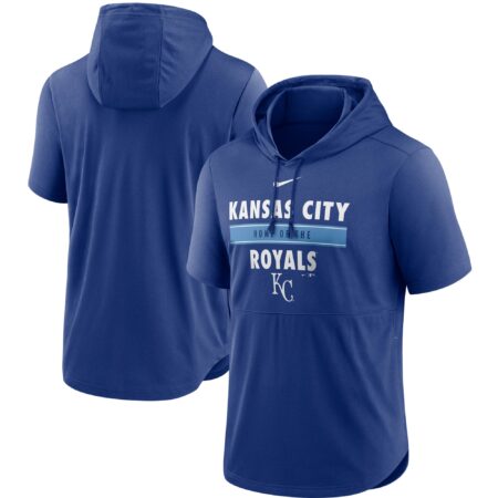 Kansas City Royals Home Team Short Sleeve Performance Hoodie Top - Royal