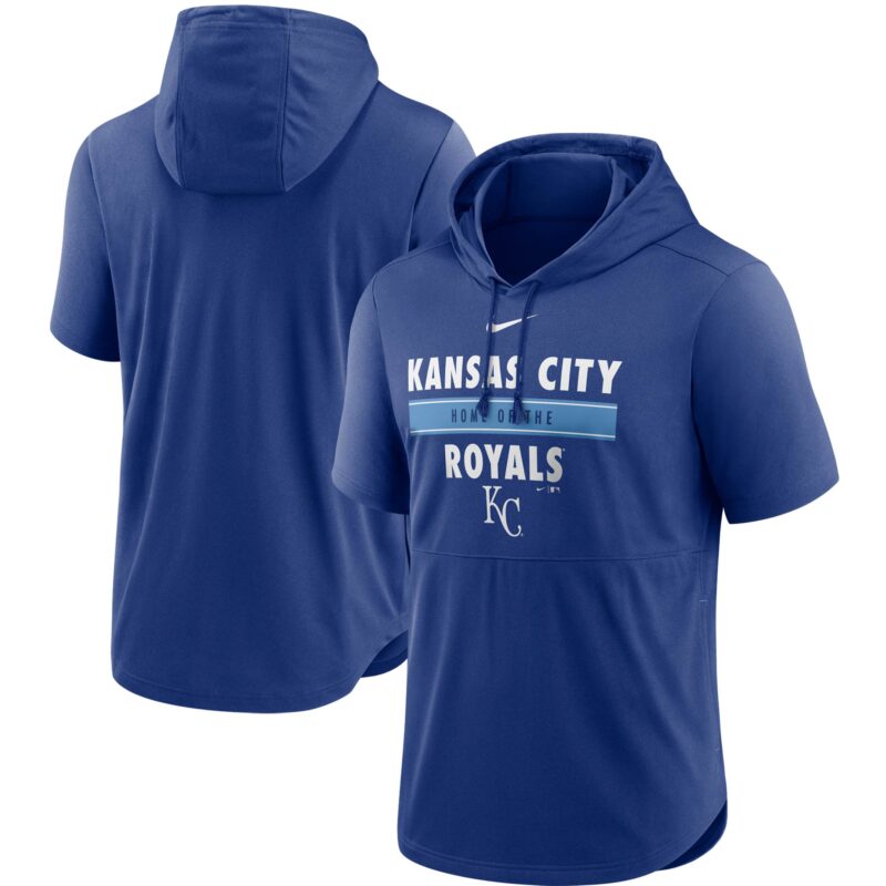 Kansas City Royals Home Team Short Sleeve Performance Hoodie Top - Royal