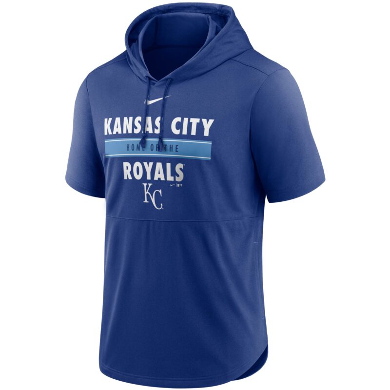 Kansas City Royals Home Team Short Sleeve Performance Hoodie Top - Royal - Image 2