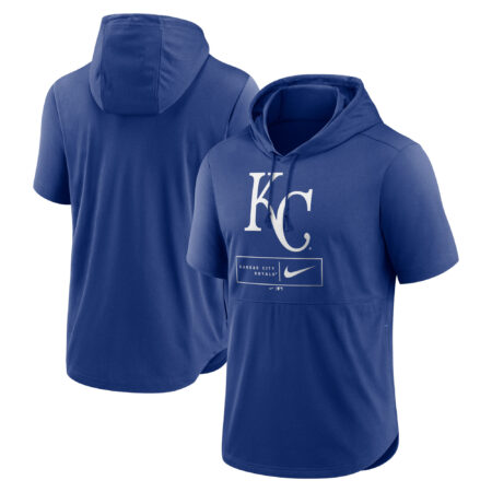 Kansas City Royals Lockup Performance Short Sleeve Lightweight Hooded Top - Royal