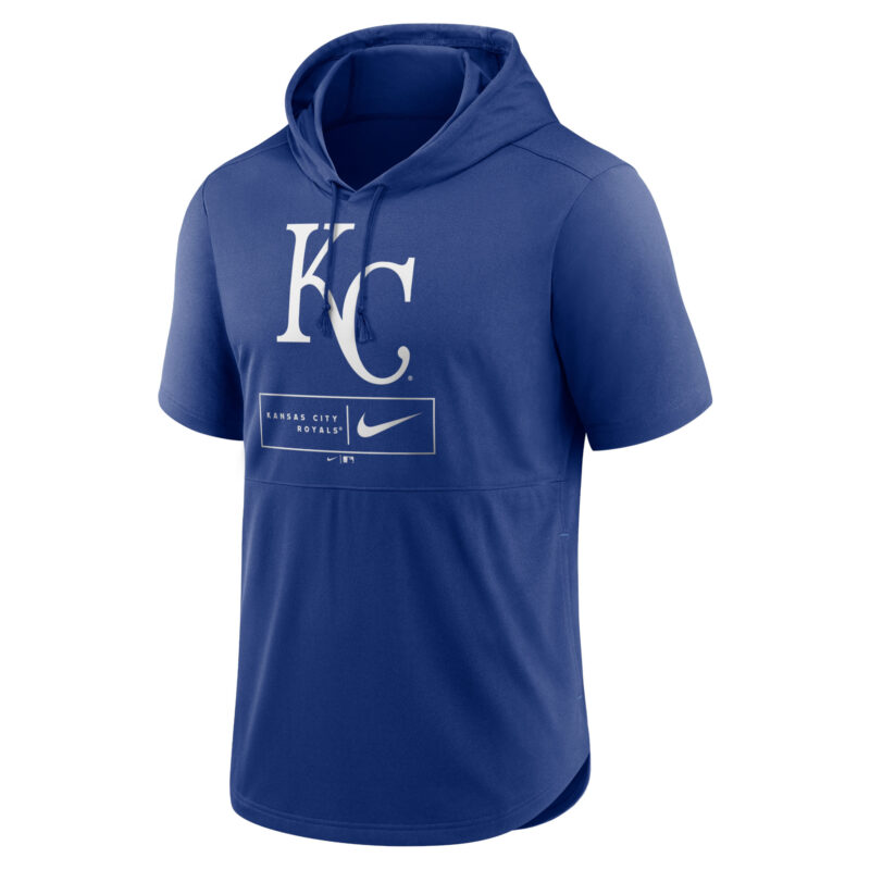 Kansas City Royals Lockup Performance Short Sleeve Lightweight Hooded Top - Royal - Image 2