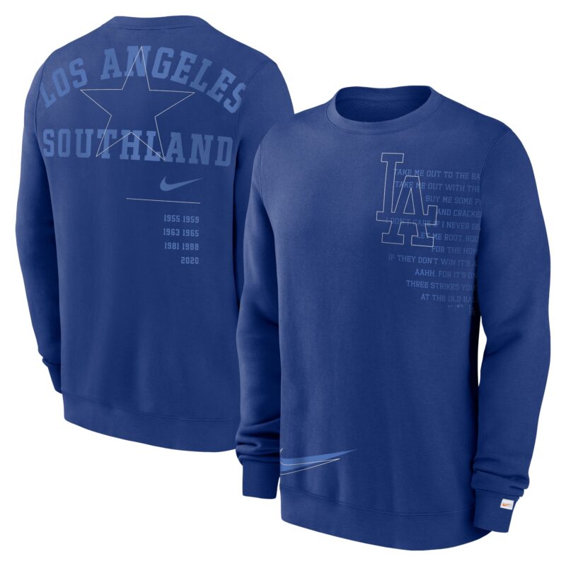 Los Angeles Dodgers Statement Ball Game Fleece Pullover Sweatshirt - Royal