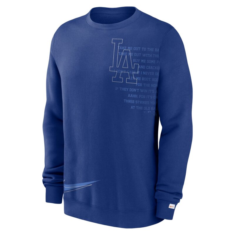 Los Angeles Dodgers Statement Ball Game Fleece Pullover Sweatshirt - Royal - Image 2