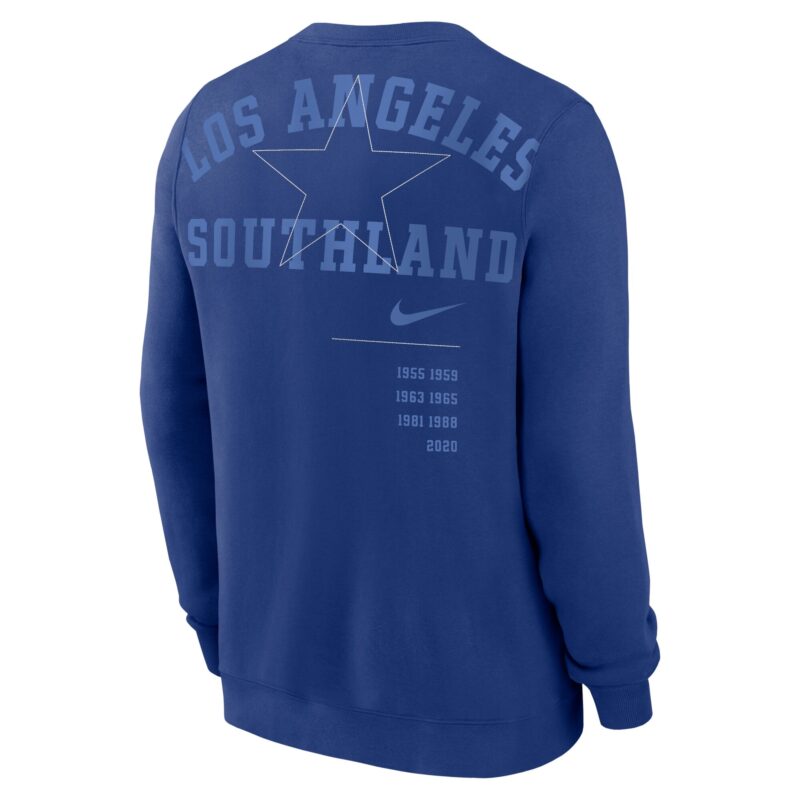 Los Angeles Dodgers Statement Ball Game Fleece Pullover Sweatshirt - Royal - Image 3