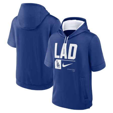 Los Angeles Dodgers Tri Code Lockup Short Sleeve Pullover Hoodie - Royal