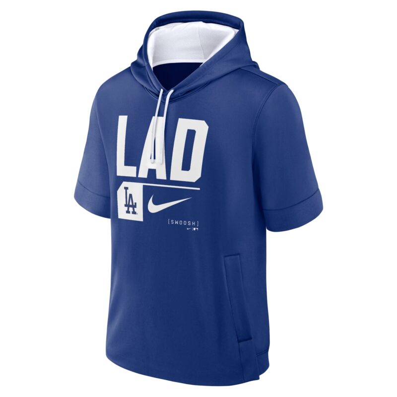 Los Angeles Dodgers Tri Code Lockup Short Sleeve Pullover Hoodie - Royal - Image 2