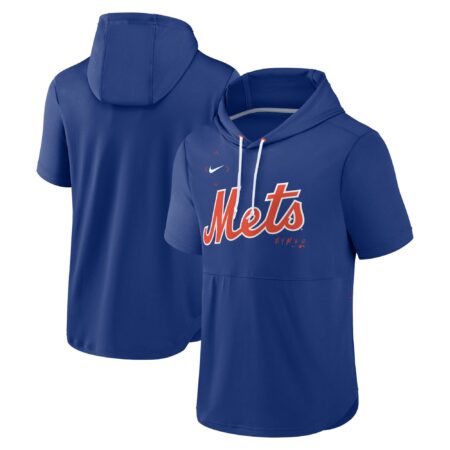 New York Mets Springer Short Sleeve Team Pullover Hoodie - Royal