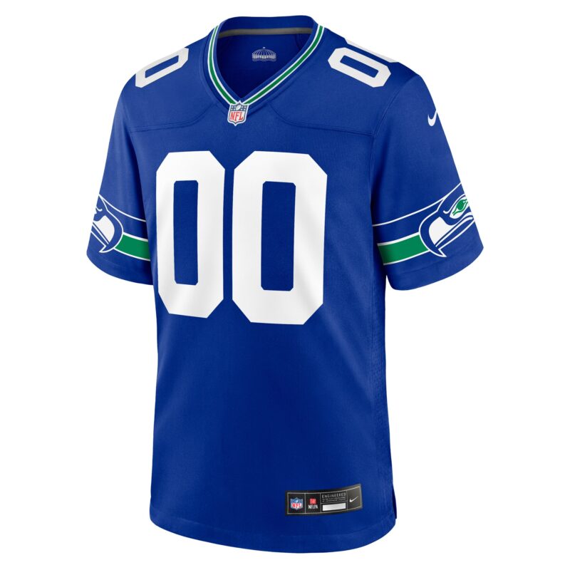 Seattle Seahawks Throwback Custom Jersey - Royal - Image 2