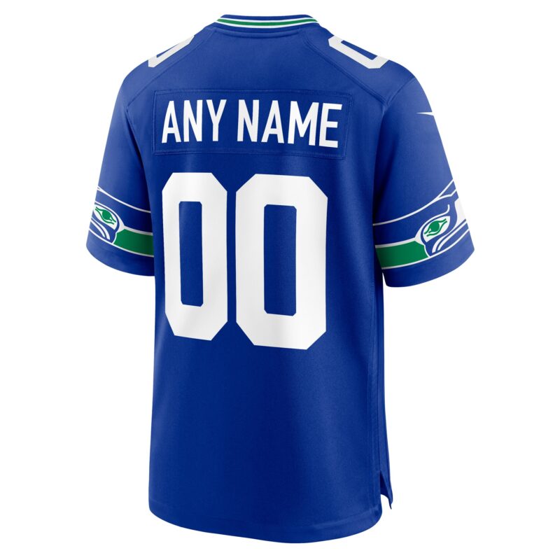 Seattle Seahawks Throwback Custom Jersey - Royal - Image 3