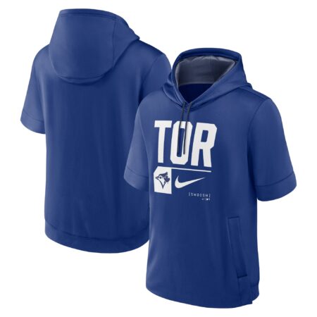 Toronto Blue Jays Tri Code Lockup Short Sleeve Pullover Hoodie - Royal
