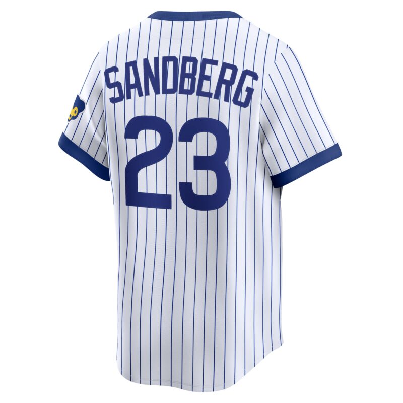 Ryne Sandberg Chicago Cubs Throwback Cooperstown Collection Limited Jersey - White - Image 3