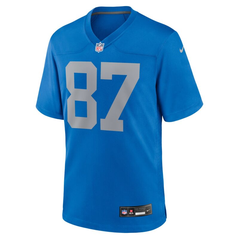 Sam LaPorta Detroit Lions Alternate Game Jersey - Blue - Image 2