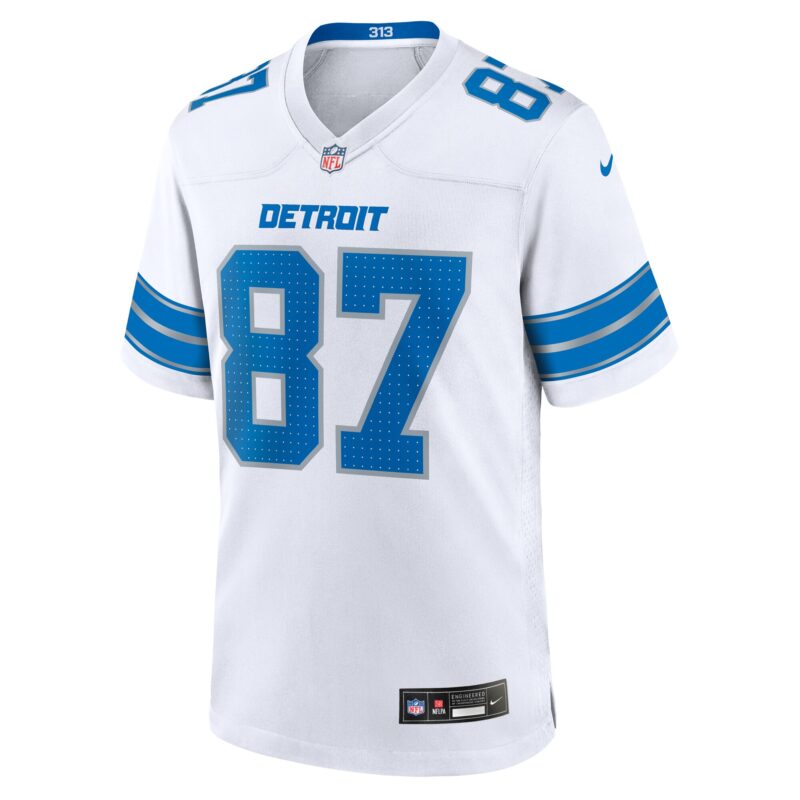 Sam LaPorta Detroit Lions White Game Jersey - White - Image 2