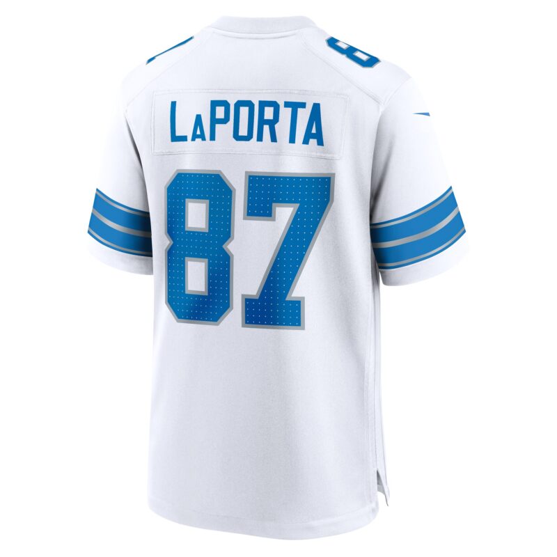 Sam LaPorta Detroit Lions White Game Jersey - White - Image 3