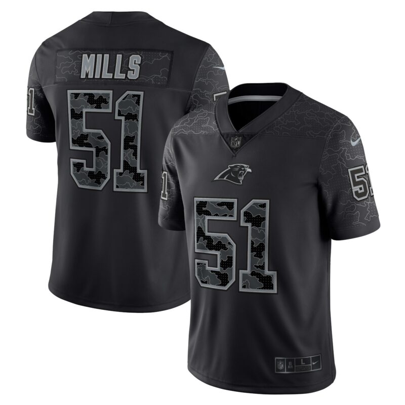 Sam Mills Carolina Panthers Retired Player RFLCTV Limited Jersey - Black