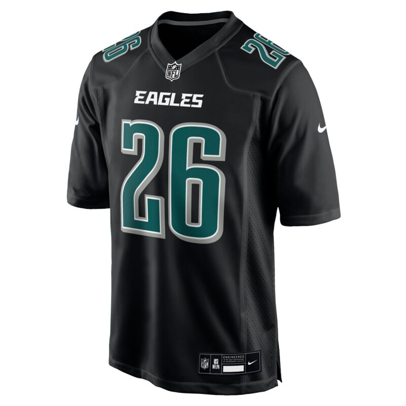 Saquon Barkley Philadelphia Eagles Fashion Game Jersey - Carbon Black - Image 2