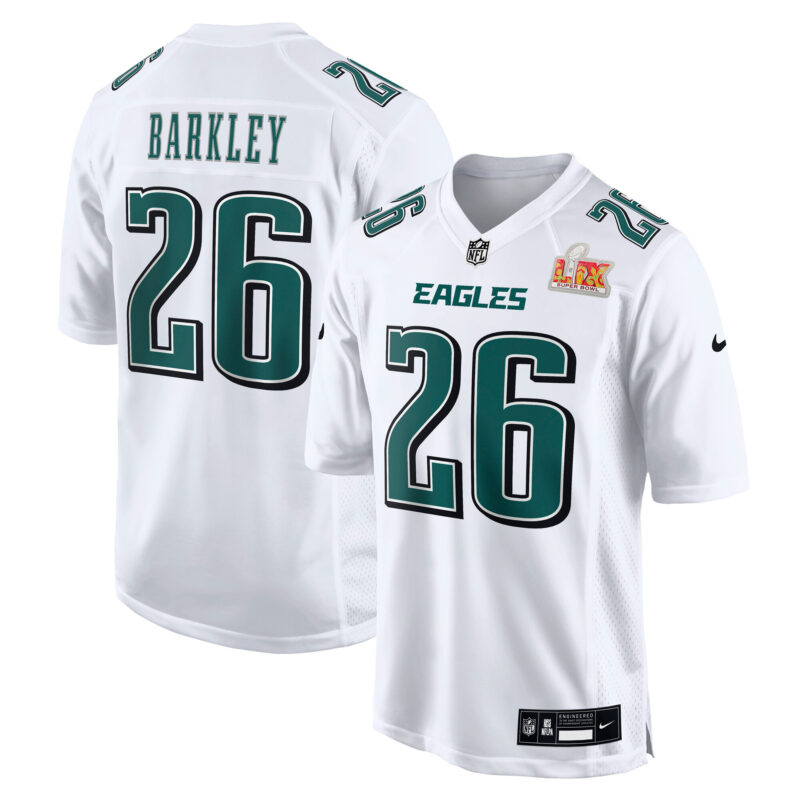 Saquon Barkley Philadelphia Eagles Super Bowl LIX Fashion Game Player Jersey - Tundra White