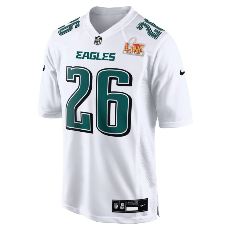 Saquon Barkley Philadelphia Eagles Super Bowl LIX Fashion Game Player Jersey - Tundra White - Image 2