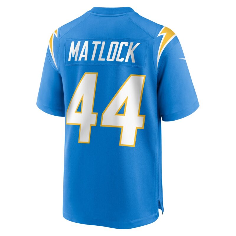Scott Matlock Los Angeles Chargers Team Game Jersey - Powder Blue - Image 3