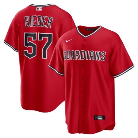 Shane Bieber Cleveland Guardians Alternate 2.0 Player Jersey - Red