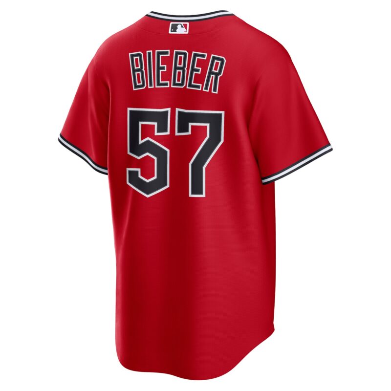 Shane Bieber Cleveland Guardians Alternate 2.0 Player Jersey - Red - Image 3