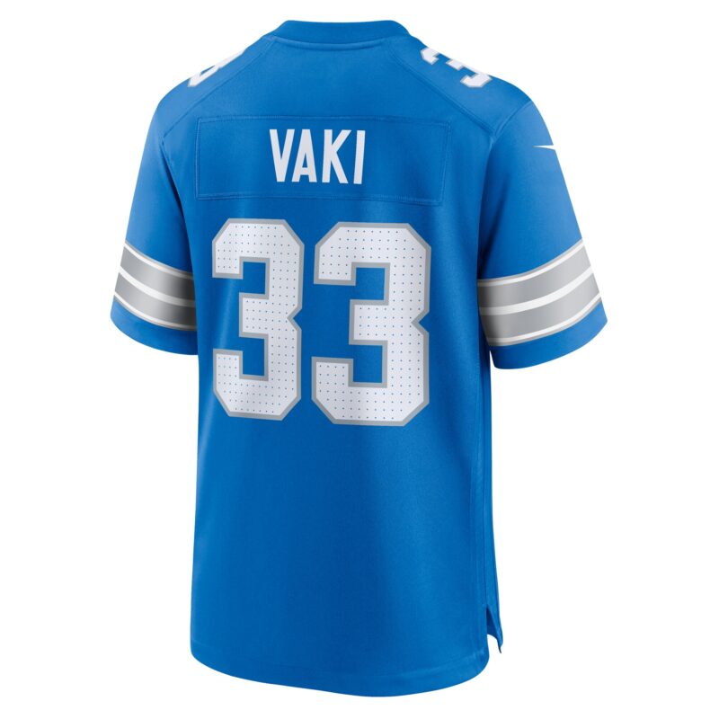 Sione Vaki Detroit Lions Team Game Jersey - Blue - Image 3