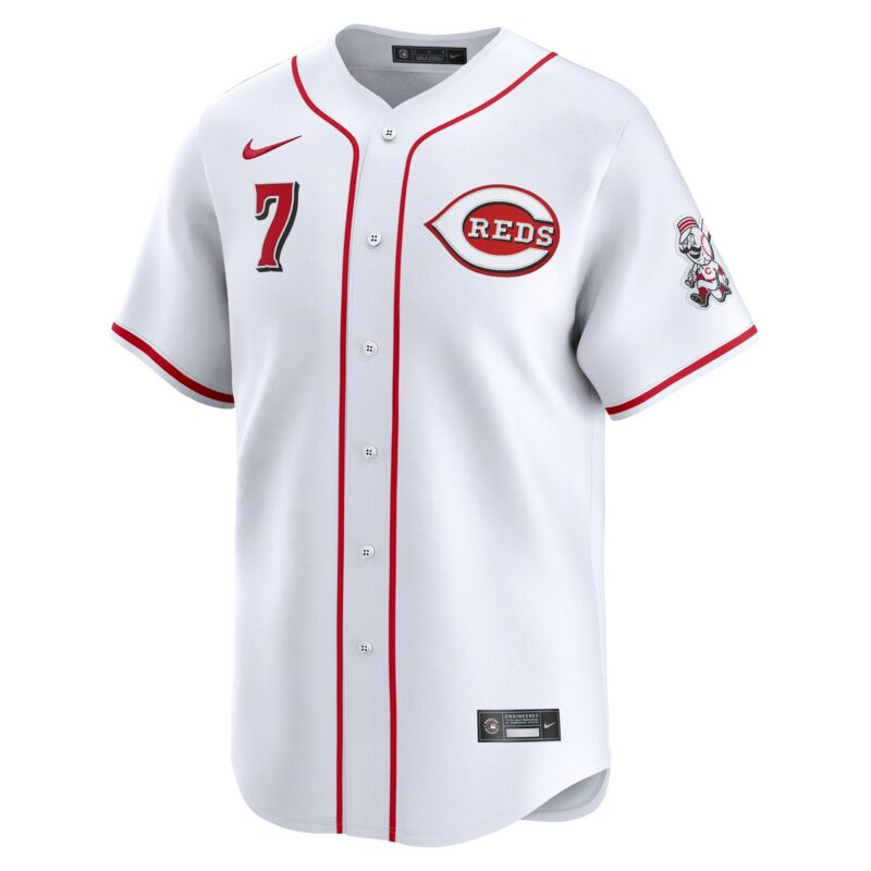 Spencer Steer Cincinnati Reds Alternate Limited Player Jersey - White - Image 2