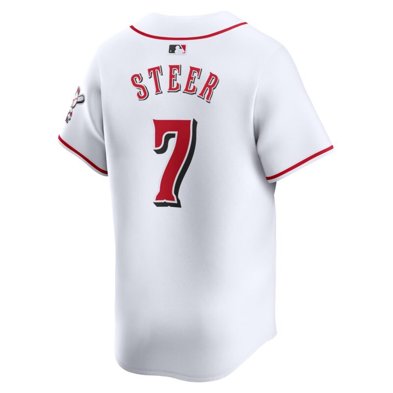 Spencer Steer Cincinnati Reds Home Limited Player Jersey - White - Image 3
