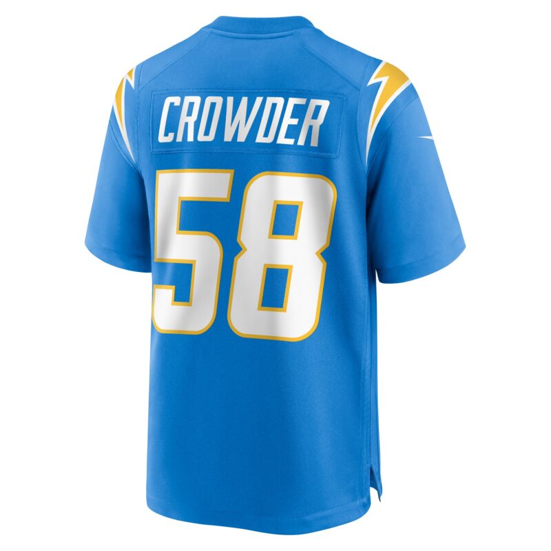 Tae Crowder Los Angeles Chargers Team Game Jersey - Powder Blue - Image 3