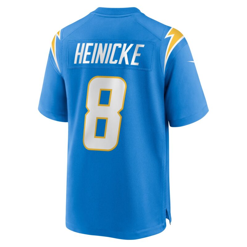 Taylor Heinicke Los Angeles Chargers Team Game Jersey - Powder Blue - Image 3