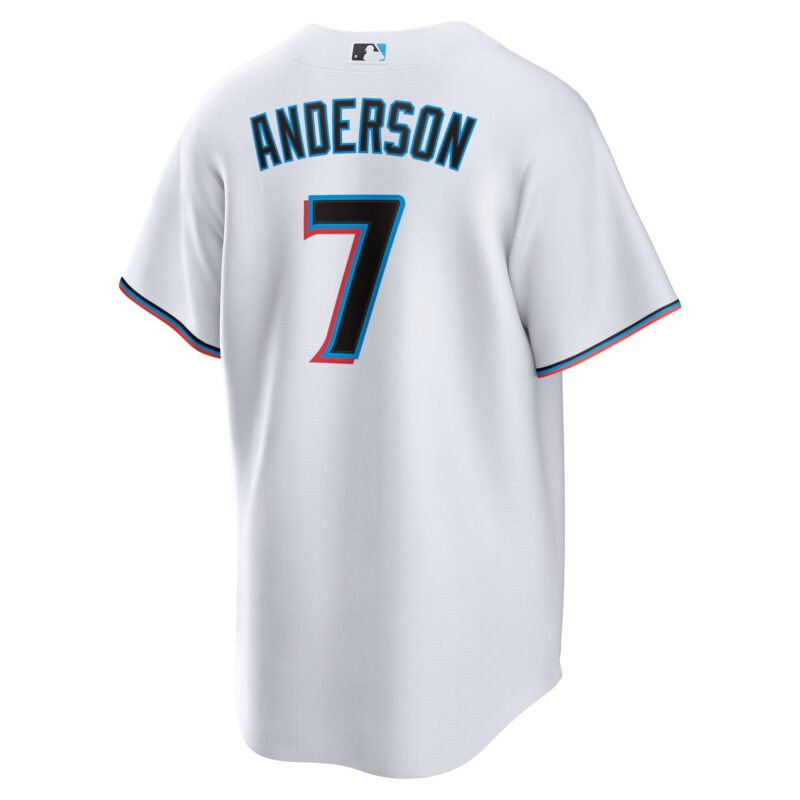 Tim Anderson Miami Marlins Home Player Jersey - White - Image 3