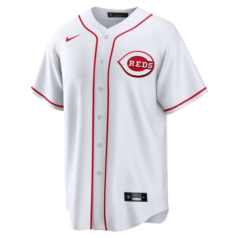 TJ Friedl Cincinnati Reds Home Jersey - White - Image 2