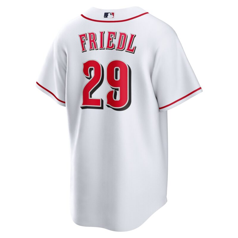 TJ Friedl Cincinnati Reds Home Jersey - White - Image 3