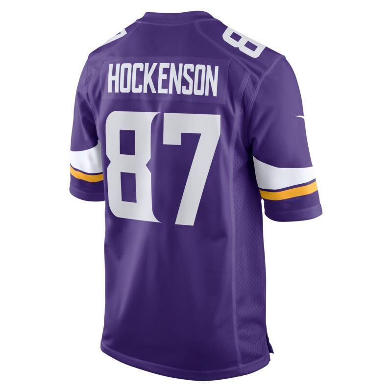 T.J. Hockenson Minnesota Vikings Game Player Jersey - Purple - Image 3