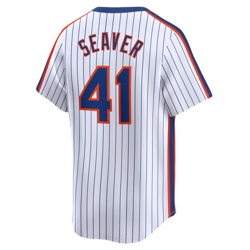 Tom Seaver New York Mets Throwback Cooperstown Limited Jersey - White - Image 3